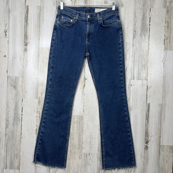 Rag &‎ Bone Jeans Women's Size 28 Blue Raw Frayed Hem Denim - Picture 1 of 16
